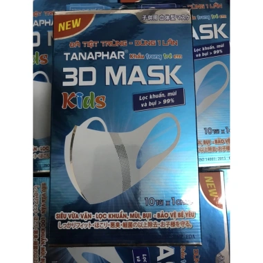 Khẩu trang 3D Tanaphar chính hãng, hộp 10 chiếc người lớn & trẻ em, giá 30.000₫