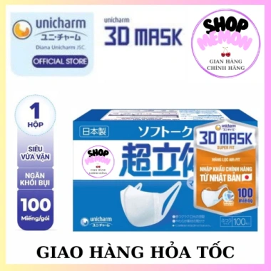 Khẩu trang 3D Unicharm Nhật Bản 100 miếng - Giá ưu đãi 249.000đ tại Quận 7