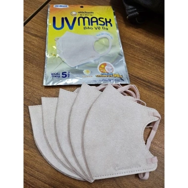 Khẩu trang 3D Unicharm UV chống tia UV - Gói 5 miếng chỉ 21.000₫ 5
