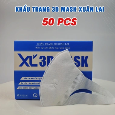 Khẩu Trang 3D XL 300 chiếc - 6 hộp, vải chống nắng cao cấp, quai mềm không đau tai - Giá chỉ 30.000 VND