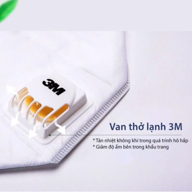 Khẩu trang 3M 9.001V van thở thông khí - Hộp 25 chiếc, bảo vệ tối ưu, chỉ 350.000đ