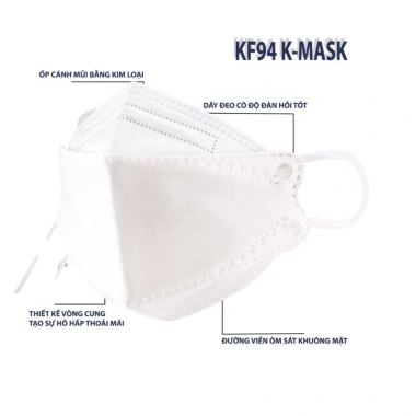 Khẩu trang 4D KF94 NK - Kháng khuẩn, chống bụi siêu mịn, bảo vệ tối đa
