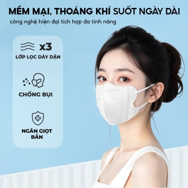 Khẩu trang 5D chống bụi mịn siêu thở khí an toàn, thoáng khí, giá 49.000đ
