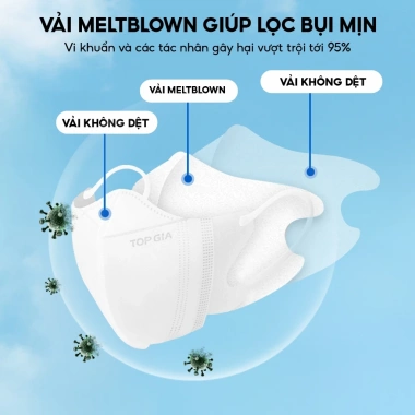 Khẩu trang 5D chống bụi mịn siêu thoáng khí TopGia an toàn thở dễ dàng giảm giá 18% 4