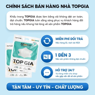 Khẩu trang 5D chống bụi mịn siêu thoáng khí TopGia an toàn thở dễ dàng giảm giá 18% 8