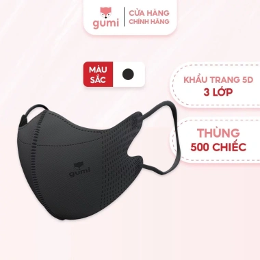 Khẩu trang 5D Gumi kháng khuẩn, lọc bụi mịn 2.5µm, chống giọt bắn - 500 chiếc 10 Khẩu trang 5D Gumi kháng khuẩn, lọc bụi mịn 2.5µm, chống giọt bắn - 500 chiếc 10