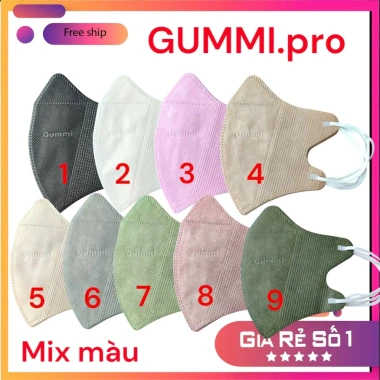 Khẩu trang 5D GUMMI combo 500c mix màu – Chống bụi mịn, kháng khuẩn, công nghệ Hàn Quốc, 35.000₫