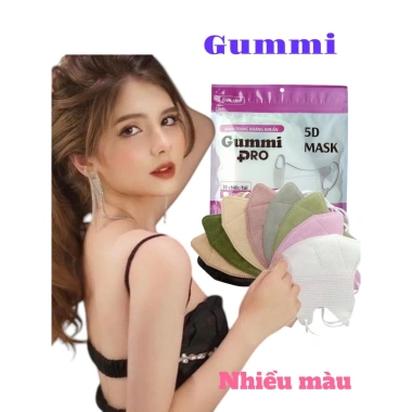 Khẩu trang 5D GUMMI combo 500c mix màu – Chống bụi mịn, kháng khuẩn, công nghệ Hàn Quốc, 35.000₫