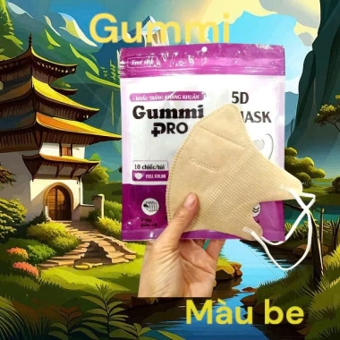 Khẩu trang 5D GUMMI combo 500c mix màu – Chống bụi mịn, kháng khuẩn, công nghệ Hàn Quốc, 35.000₫