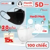 Khẩu trang 5D HanDi 3 lớp kháng khuẩn, chống bụi mịn 100/200 chiếc chỉ 39.998₫