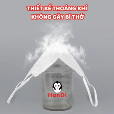 Khẩu trang 5D HanDi 3 lớp kháng khuẩn, chống bụi mịn 100/200 chiếc chỉ 39.998₫