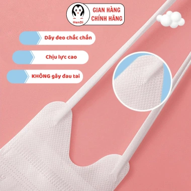 Khẩu trang 5D HanDi 3 lớp kháng khuẩn, chống bụi mịn 100/200 chiếc chỉ 39.998₫
