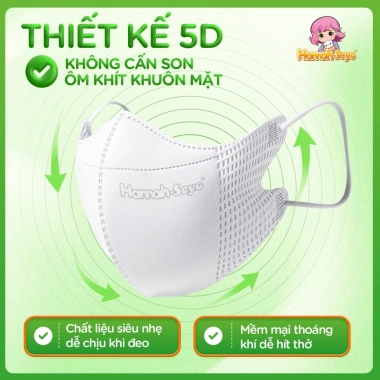 Khẩu trang 5D Hanna Seyo 3 lớp lọc bụi mịn kháng khuẩn - 500-600 chiếc, bảo vệ hô hấp, giảm giá 159k 5 Khẩu trang 5D Hanna Seyo 3 lớp lọc bụi mịn kháng khuẩn - 500-600 chiếc, bảo vệ hô hấp, giảm giá 159k 5