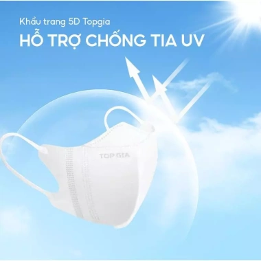 Khẩu Trang 5D Top Gia Cao Cấp - Chống UV, Ngăn Bụi Mịn, Thoáng Khí, Kháng Khuẩn - Giá 50.000 VND 5