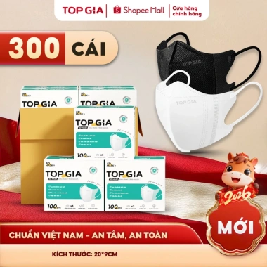 Khẩu trang 5D TopGia an toàn, thoáng khí, ngăn bụi mịn 3 lớp vải không dệt - Giá 70.000₫