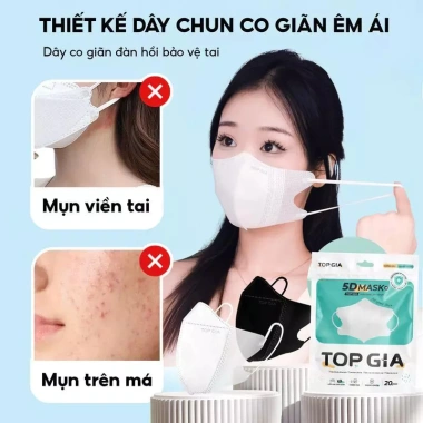 Khẩu Trang 5D TOPGIA UV, Chống Bụi Mịn, Thoáng Khí, Kháng Khuẩn Giá 45.000đ 4