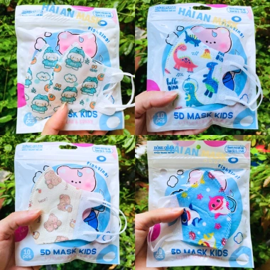 Khẩu trang 5D vải lụa mềm mịn cho bé 0‑9 tuổi, nhiều hình ngộ nghĩnh, giá ưu đãi 11.000₫ 5