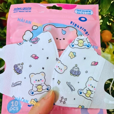 Khẩu trang 5D vải lụa mềm mịn cho bé 0‑9 tuổi, nhiều hình ngộ nghĩnh, giá ưu đãi 11.000₫ 10