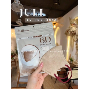 Khẩu trang 6D JULI Mask 3 lớp kháng khuẩn, form rộng chắn nắng - 100 chiếc, chỉ 49.500₫ 5