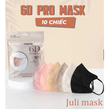 Khẩu trang 6D JULI Promask 3 lớp kháng khuẩn - Hottrend, mua 100c tặng 20c, chỉ 19.900₫ 2