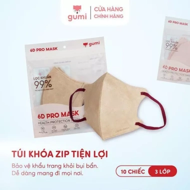 Khẩu trang 6D Promask kháng khuẩn, bụi mịn, giọt bắn - Hộp 100/200, nhiều màu, 114.000₫ 6