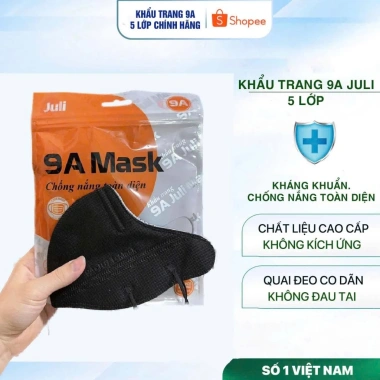 Khẩu Trang 9A July 5 Lớp Dày Dặn Hộp 100 Cái – Ôm Trọn Mặt, Chống Nắng, Nhiều Màu