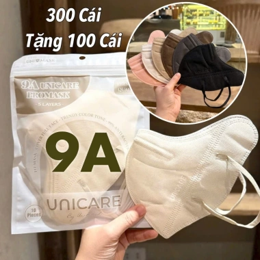Khẩu Trang 9A Unicare 5 Lớp Lọc - 300+100 Tặng, Chống Nắng Gò Má, 84.100₫