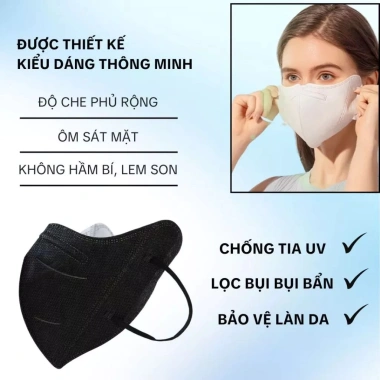 Khẩu trang 9A XL Mask 5 lớp kháng khuẩn, chống PM2.5, UV - 300 cái 65.000 3