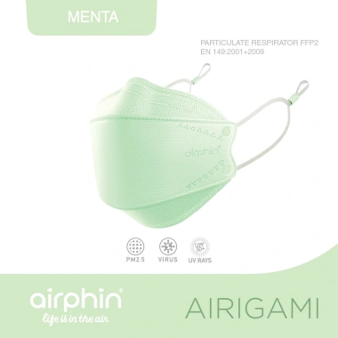 Khẩu Trang Airigami Gấp Gọn Airphin Chống Bụi Mịn, Virus, Xanh Suốt 17.500 VND