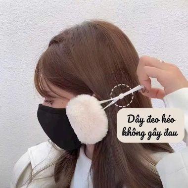 Khẩu trang bảo vệ tai lông cừu ấm, chống bụi mịn, giữ ấm mùa đông - Giá 38.999₫