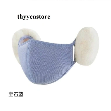 Khẩu trang bít tai vải lông cừu giữ ấm, chống bụi mịn, bảo vệ tai mùa đông - Giá chỉ 25.000₫