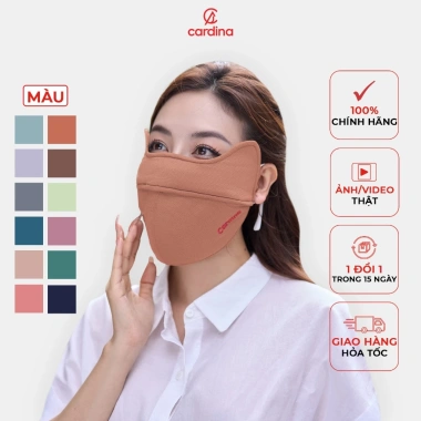Khẩu trang CARDINA UV, bông hoạt tính lọc không khí, làm mát, che mắt nhạy cảm 50k