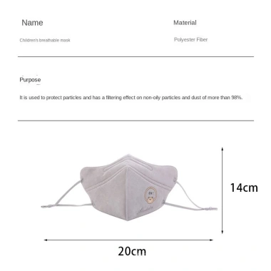 Khẩu trang cho bé 3‑14 tuổi cotton 3 lớp, chống khói bụi, thiết kế thời trang in hình 5
