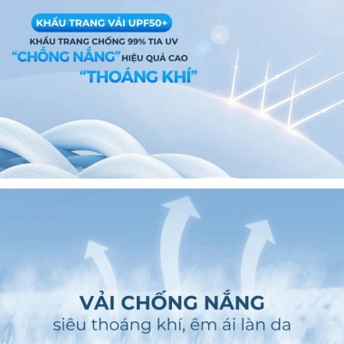 Khẩu trang chống 99% tia UV phiên bản đặc biệt - mẫu mới nhất, giá chỉ 35.500đ, giảm từ 42.955đ