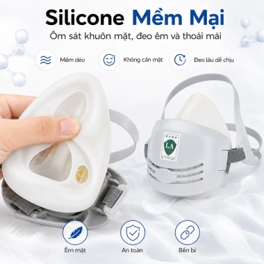 Khẩu trang chống độc silicone siêu mềm, mặt nạ chống bụi, phòng khói bụi – chỉ 28.800₫ bảo vệ khi sơn