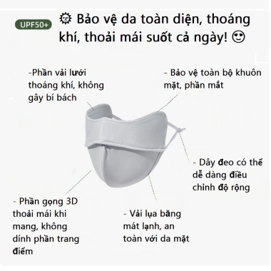 Khẩu trang chống nắng 3D lụa băng mát lạnh thoáng khí cho nam nữ đạp xe ngoài trời giá 38.000₫ 4