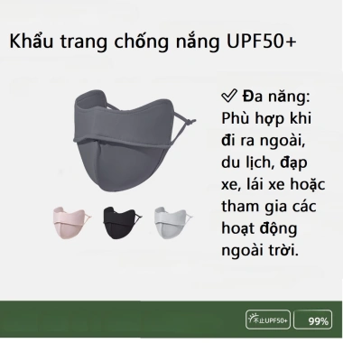 Khẩu trang chống nắng 3D lụa băng mát lạnh thoáng khí cho nam nữ đạp xe ngoài trời giá 38.000₫ 5