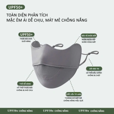 Khẩu Trang Chống Nắng Nữ Cocoon You UPF50+ Lưới Thoáng, Mềm Mịn, Che Kín Đến Mắt - 34.300đ