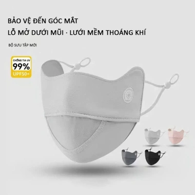 Khẩu Trang Chống Nắng Nữ UPF50+ Che Kín Toàn Mặt, Thoáng Khí, Mát Mẻ, 25.999 VND
