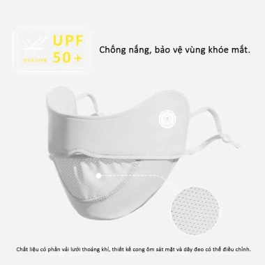 Khẩu Trang Chống Nắng Nữ UPF50+ Che Kín Toàn Mặt, Thoáng Khí, Mát Mẻ, 25.999 VND