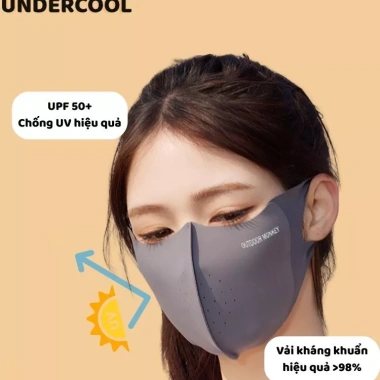 Khẩu Trang Chống Nắng Nửa Mặt UNDERCOOL UPF50+ Lỗ Thoáng Khí Nhẹ Mát Co Giãn 4 Màu 39k