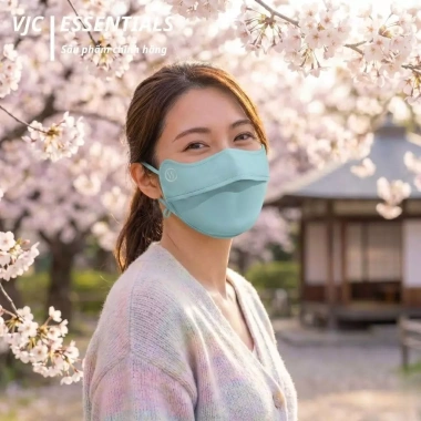 Khẩu trang chống nắng UPF50+ VJC Nhật Bản vải lụa băng cao cấp, thoáng khí, ngăn tia UV - chỉ 60.000₫ 3