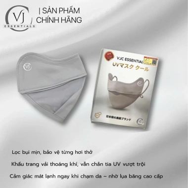 Khẩu trang chống nắng UPF50+ VJC Nhật Bản vải lụa băng cao cấp, thoáng khí, ngăn tia UV - chỉ 60.000₫ 9