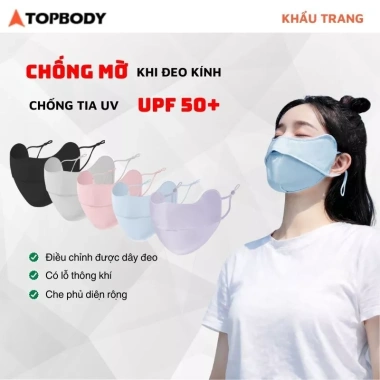 Khẩu Trang Ckicocare Chống Nắng UV Lụa Lạnh Thoáng Mát Unisex Nam Nữ - Giá 46k