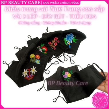 Khẩu trang cotton 3 lớp ĐEN thêu hoa, dây rút chỉnh size, bền đẹp, chống nắng bụi, tái sử dụng – 9.900₫ 6 Khẩu trang cotton 3 lớp ĐEN thêu hoa, dây rút chỉnh size, bền đẹp, chống nắng bụi, tái sử dụng – 9.900₫ 6