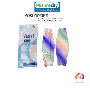 Khẩu Trang Đa Sắc Cầu Vòng Ombre KF94 4D Cao Cấp Yoki - 4 Lớp, Bịch 6 Cái, Giá 7.900₫ 10