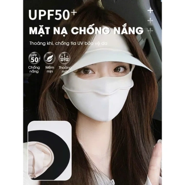 Khẩu trang full face kèm mũ vải chống nắng UPF50+ vải lụa thoáng khí - KT-M99 chỉ 42.400 VND 4 Khẩu trang full face kèm mũ vải chống nắng UPF50+ vải lụa thoáng khí - KT-M99 chỉ 42.400 VND 4