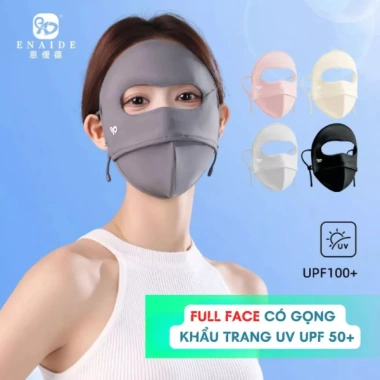 Khẩu Trang Fullface Gọng UPF100+ Chống UV Ninja 2 Lớp, Mát Lạnh, Che Kín Mặt - Giá 99.000₫