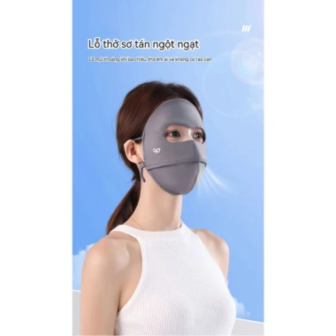 Khẩu Trang Fullface Gọng UPF100+ Chống UV Ninja 2 Lớp, Mát Lạnh, Che Kín Mặt - Giá 99.000₫