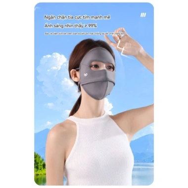 Khẩu Trang Fullface Gọng UPF100+ Chống UV Ninja 2 Lớp, Mát Lạnh, Che Kín Mặt - Giá 99.000₫